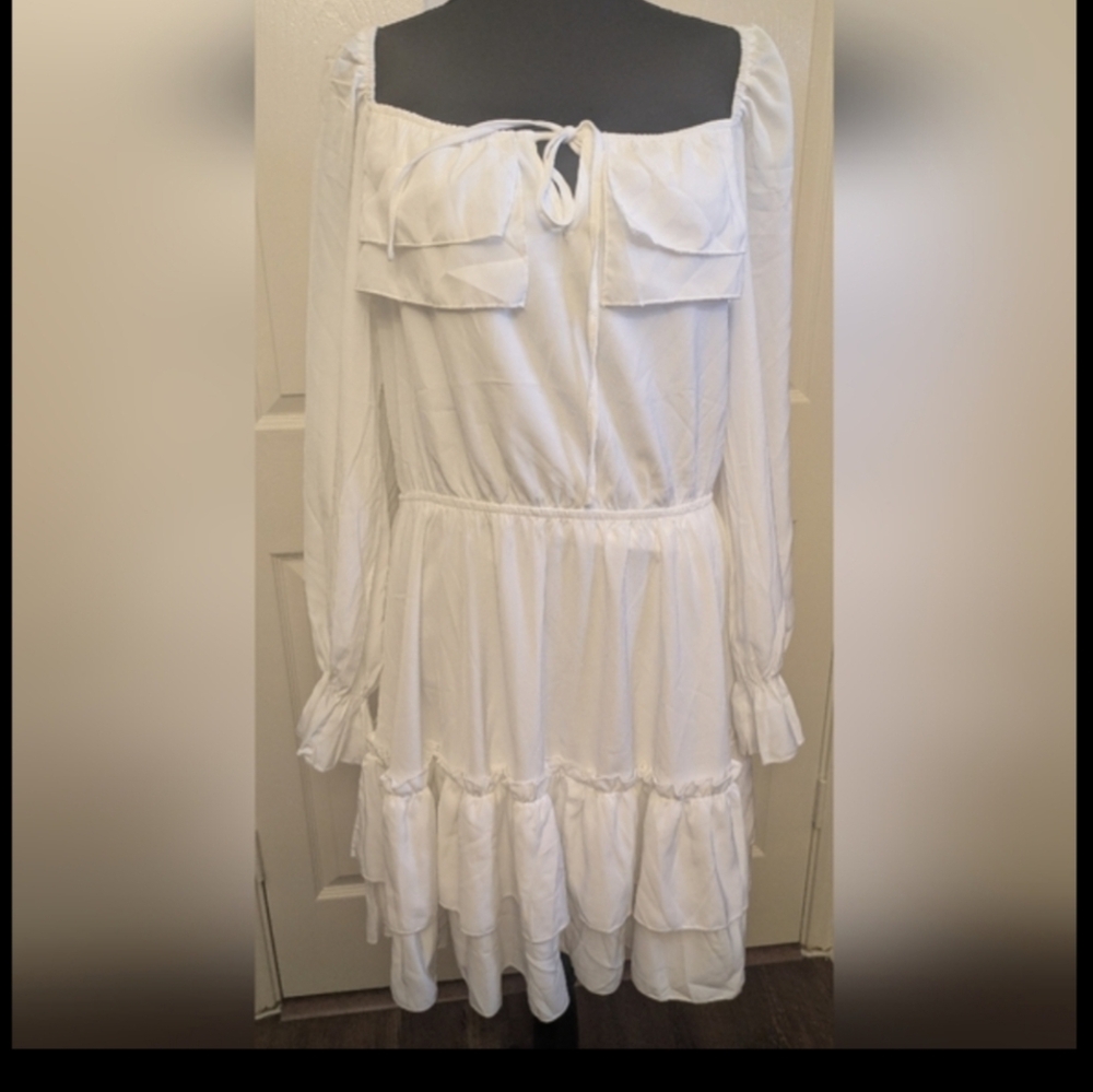 Kirundo elegant white long-sleeve Dress NWT Boho - Picture 2 of 6